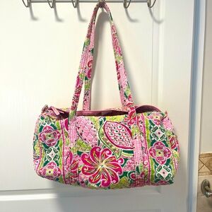 Vera Bradley Small Duffle Travel Gym Bag Pink Paisley 18”x 10”x 8” Retired